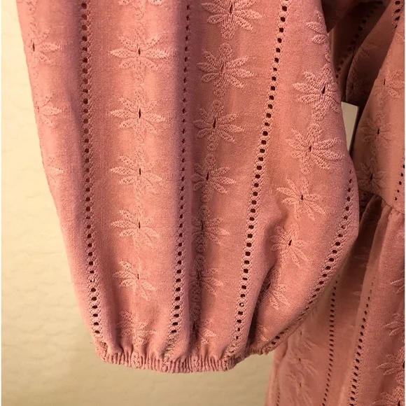 NWT | Vibe Sportswear Babydoll Eyelet Long Sleeved Mini Dress - Picture 8 of 13